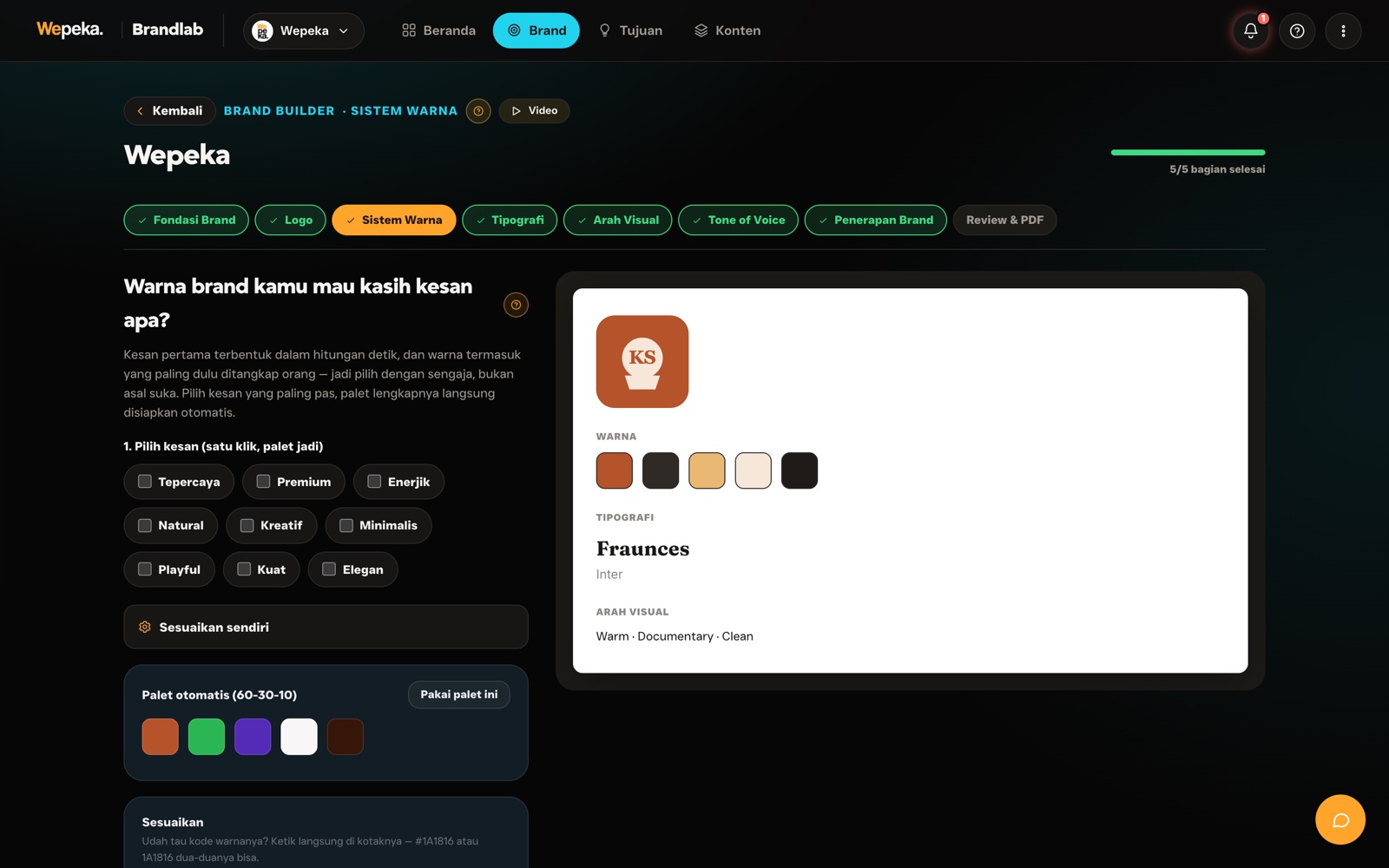 Brand DNA & Brand Book — Warna